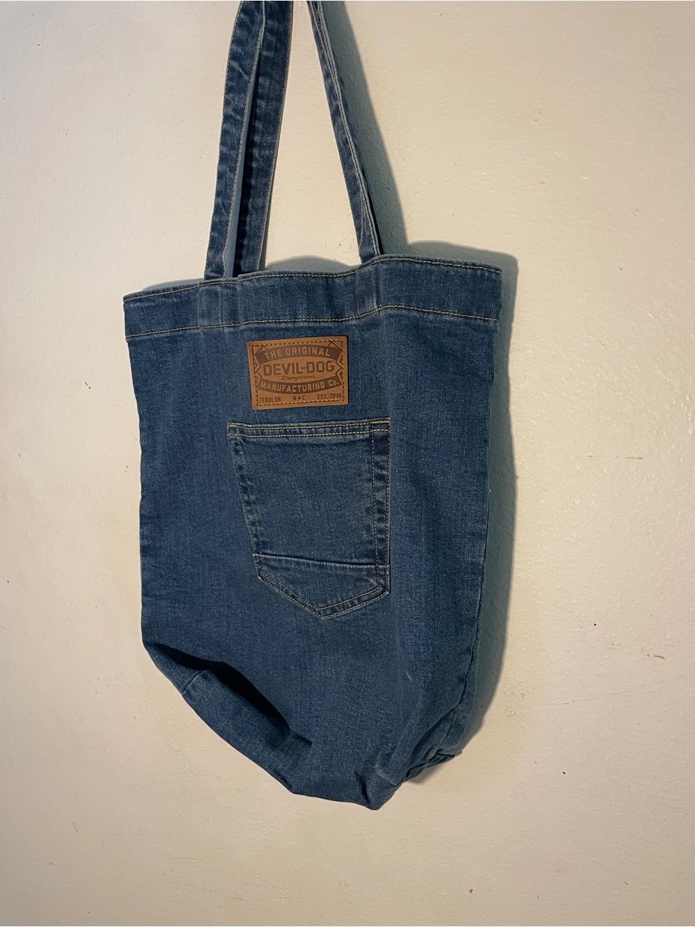 Denim Tote Bag in Blue